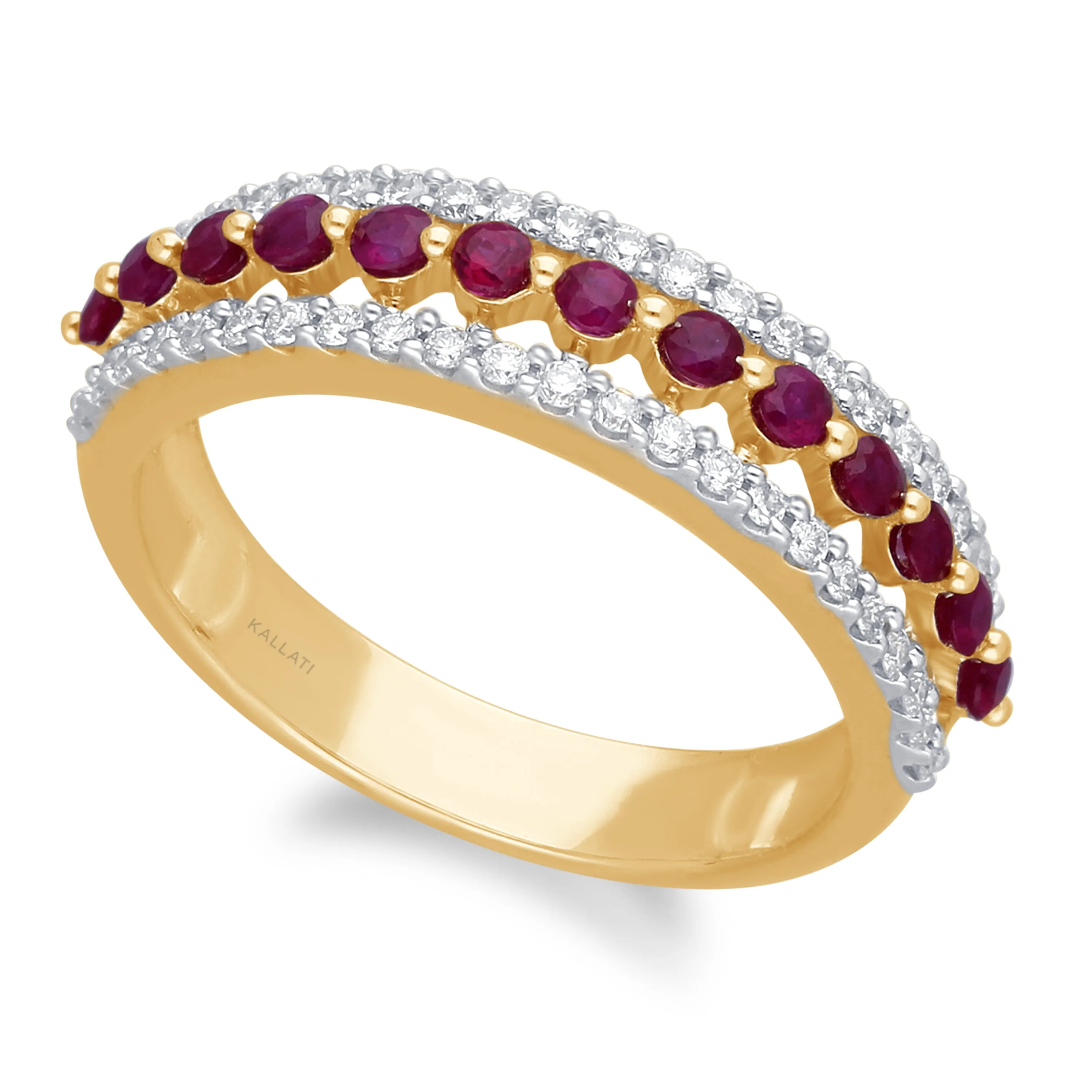 Yellow Gold Ruby & Diamond Infinite Ring