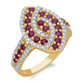 Yellow Gold Ruby & Diamond Infinite Ring