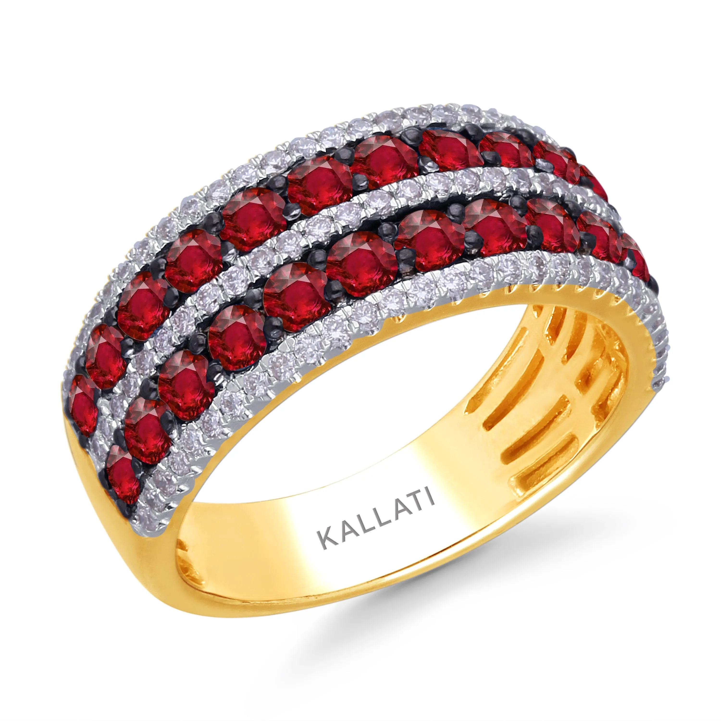 Yellow Gold Ruby & Diamond Infinite Ring