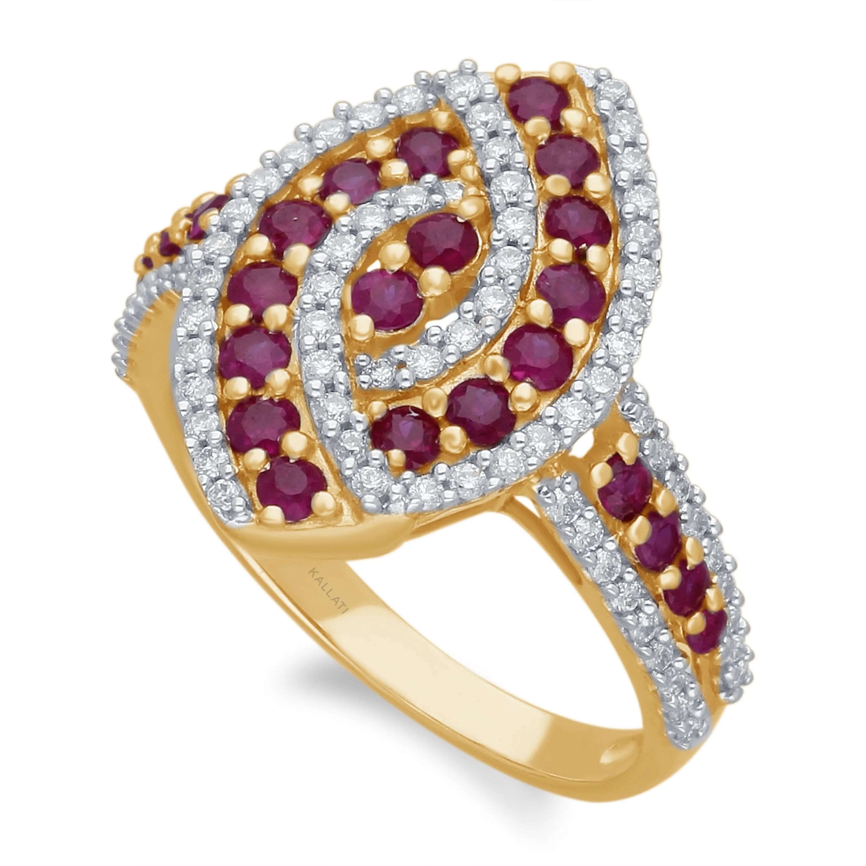 Yellow Gold Ruby & Diamond Infinite Ring