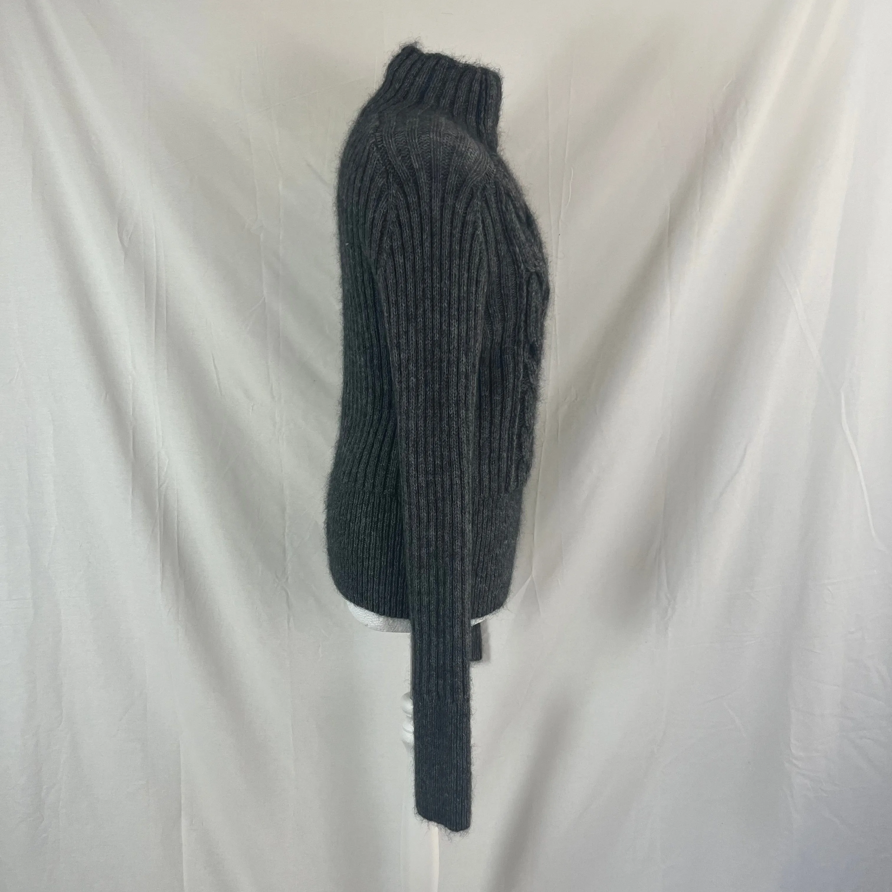 Yohji Yamamoto Grey Cable Knit Wool & Mohair Sweater S